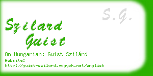 szilard guist business card
